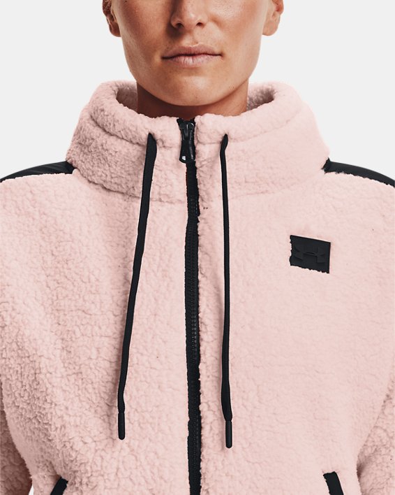 Women's UA Sherpa Fleece Full-Zip, Pink, pdpMainDesktop image number 3